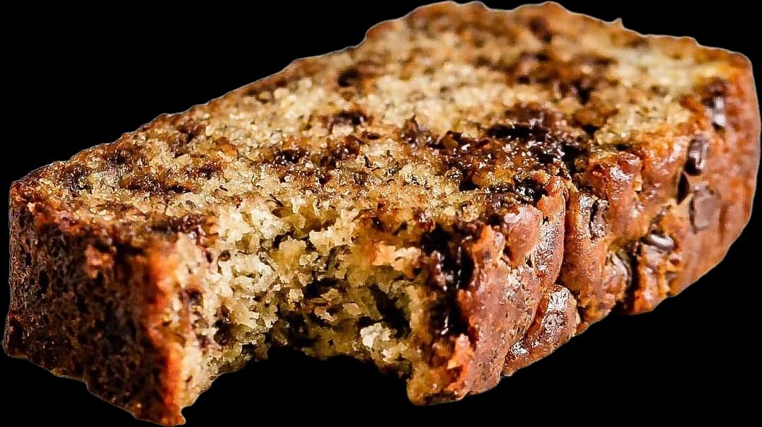 Homemade banana bread, sliced