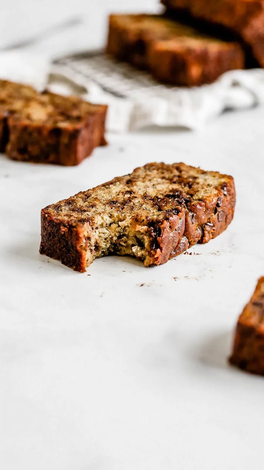 Homemade banana bread, sliced